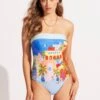 On Vacation DD Bandeau One Piece - Azure -Bikinis Store 11011DD022 Azure 3
