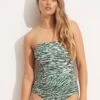 Wild At Heart DD Bandeau One Piece - Evergreen -Bikinis Store 11030DD988 Evergreen 1