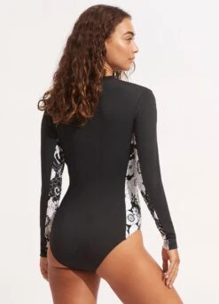 Summer Of Love Zip Front Surfsuit - Black -Bikinis Store 11068 928 Black 4