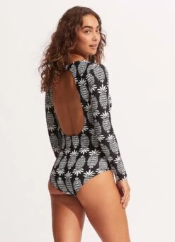 Corsica V Neck Long Sleeve Surfsuit - Black -Bikinis Store 11074 810 Black 5