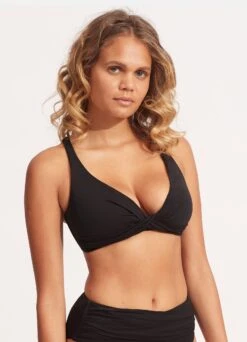 Seafolly Collective DD Double Wrap Front Bra - Black -Bikinis Store 31275DD942 Black 2