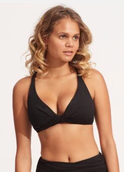 Seafolly Collective DD Double Wrap Front Bra - Black -Bikinis Store 31275DD942 Black 3