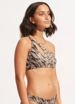 Poolside One Shoulder Top - Sepia -Bikinis Store 31305 954 Sepia 4