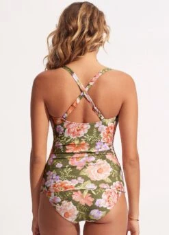 Paradise Garden DD Wrap Front Tankini Top - Avocado -Bikinis Store 31318DD960 Avocado 5