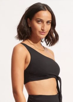 Seafolly Collective One Shoulder Top -Bikinis Store 31342 942 Black 4