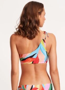 Tropfest One Shoulder Top With Tie - Aquamarine -Bikinis Store 31394 978 Aquamarine 4