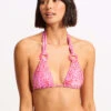 Sea Skin Slide Triangle Bikini Top - Fuchsia Rose -Bikinis Store 31401 064 FuchsiaRos 3