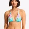 Under The Sea Reversible Slide Triangle Bikini Top - Blue Mist -Bikinis Store 31412 061 Blue 20Mist 3