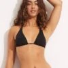 Second Wave Longline Slide Tri Top - Black 1 Second Wave Longline Slide Tri Top - Black -Bikinis Store 31412 968 Black 1