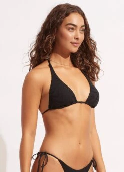 Second Wave Longline Slide Tri Top - Black 9 Second Wave Longline Slide Tri Top - Black -Bikinis Store 31412 968 Black 3