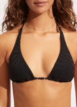 Second Wave Longline Slide Tri Top - Black 11 Second Wave Longline Slide Tri Top - Black -Bikinis Store 31412 968 Black 5