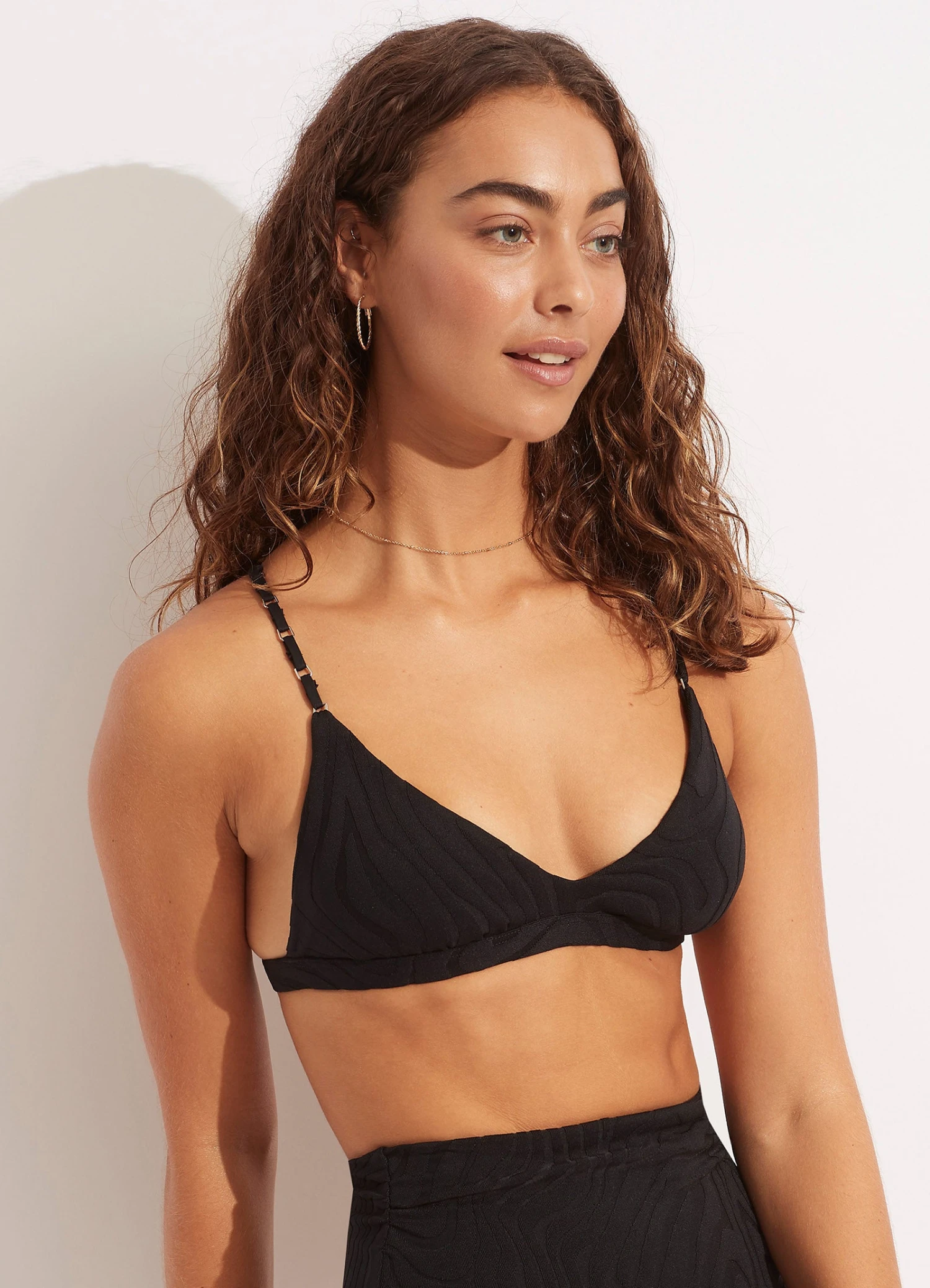 Second Wave Fixed Tri Bra - Black 3 Second Wave Fixed Tri Bra - Black
