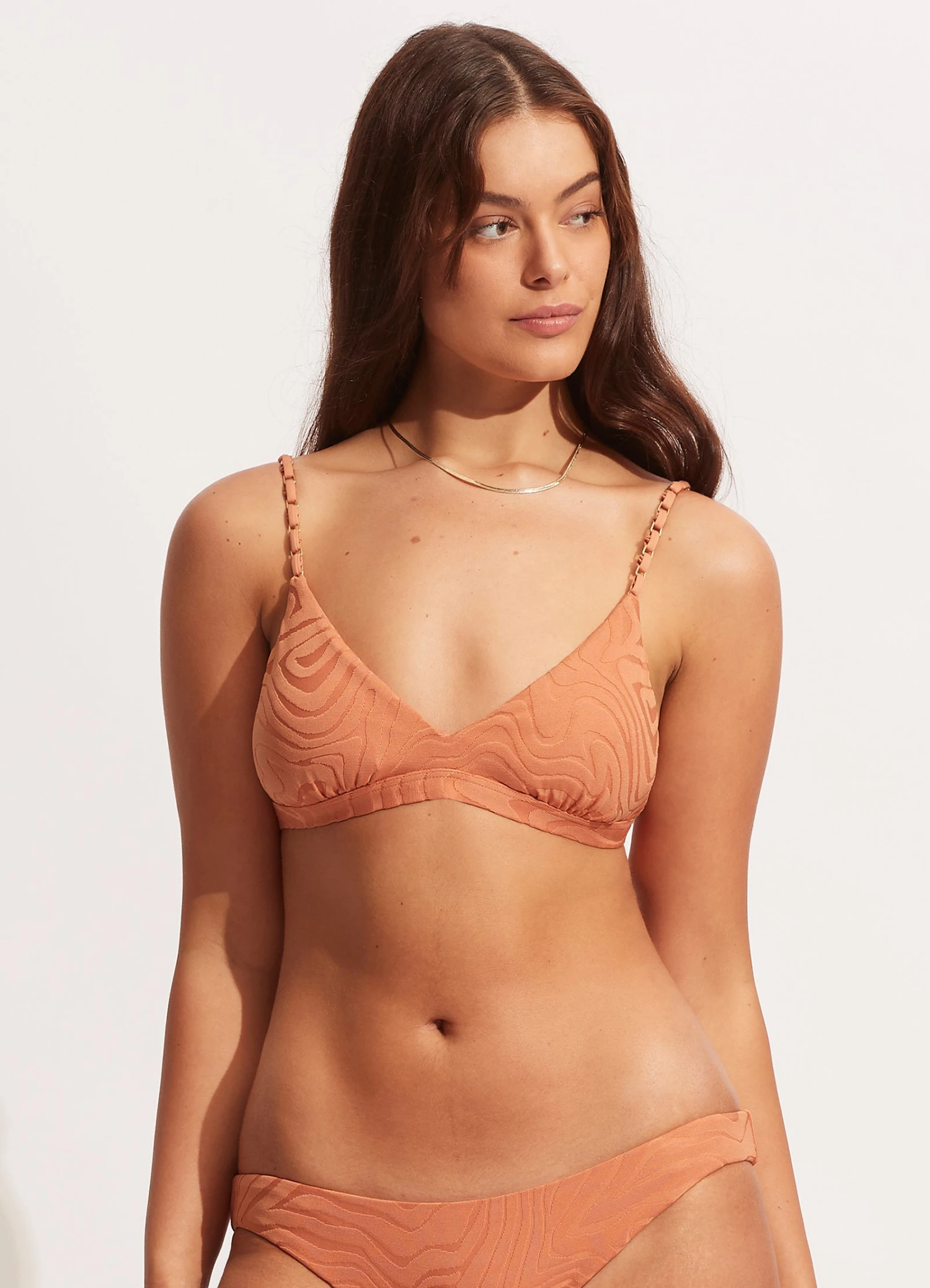 Second Wave Fixed Tri Bra - Copper Tan 3 Second Wave Fixed Tri Bra - Copper Tan