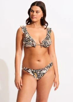 Take Flight Longline Slide Tri With Frill - Mandarin