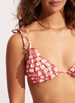 Cabana Ruffle Slide Tri - Sunkissed Coral -Bikinis Store 31433 001 SunKisdCrl 7