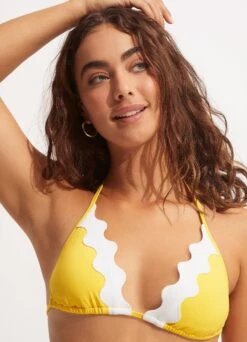 Gia Ric Rac Longline Slide Tri - Citron -Bikinis Store 31437 717 Citron 7