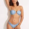 Amalfi Check High Cut Pant - Amalfi Blue -Bikinis Store 40305 951 AmalfiBlue 1