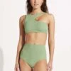 Second Wave High Waisted Pant - Palm Green -Bikinis Store 40558 968 PalmGreen 3