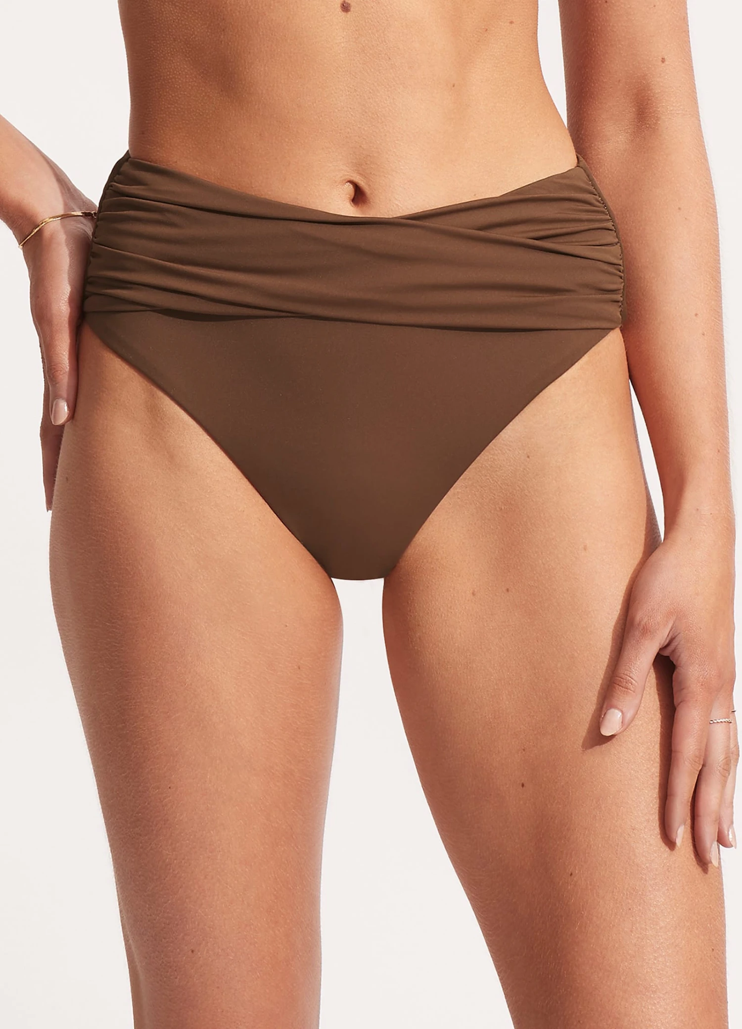 Seafolly Collective High Waist Wrap Front Pant - Tiramisu 4 Seafolly Collective High Waist Wrap Front Pant - Tiramisu - Image 2