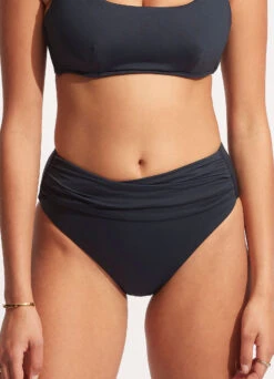 Seafolly Collective High Waist Wrap Front Pant - True Navy -Bikinis Store 40643 942 True 20Navy 3