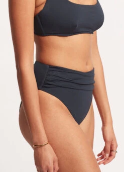 Seafolly Collective High Waist Wrap Front Pant - True Navy -Bikinis Store 40643 942 True 20Navy 4