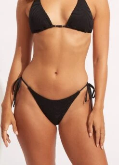 Second Wave Tie Side Rio Pant - Black -Bikinis Store 40651 968 Black 3