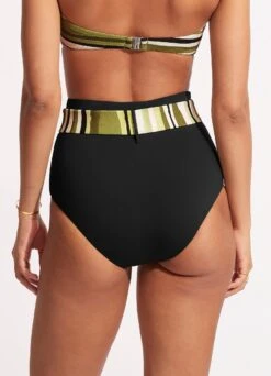 Sun Stripe High Waisted Pant With Belt - Avocado 12 Sun Stripe High Waisted Pant With Belt - Avocado -Bikinis Store 40686 947 Avocado 5