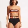 Sun Stripe High Waisted Pant With Belt - Black -Bikinis Store 40686 947 Black 1