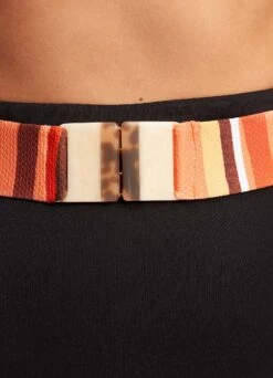 Sun Stripe High Waisted Pant With Belt - Black 13 Sun Stripe High Waisted Pant With Belt - Black -Bikinis Store 40686 947 Black 6