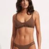 Seafolly Collective Gathered Tab Pant - Tiramisu -Bikinis Store 40691 942 Tiramisu 1