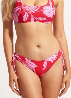 Fleur De Bloom Loop Tie Side Pant - Chilli Red -Bikinis Store 40692 983 Chilli 20Red 3