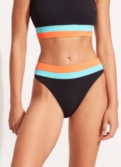 Slice Of Splice High Waisted Bikini Bottom - Black 11 Slice Of Splice High Waisted Bikini Bottom - Black -Bikinis Store 40697 990 Black 3