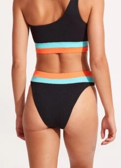 Slice Of Splice High Waisted Bikini Bottom - Black 13 Slice Of Splice High Waisted Bikini Bottom - Black -Bikinis Store 40697 990 Black 5
