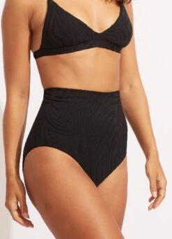 Second Wave High Waist Pant - Black 11 Second Wave High Waist Pant - Black -Bikinis Store 40700 968 Black 4