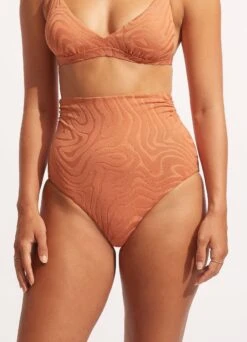 Second Wave High Waist Pant - Copper Tan -Bikinis Store 40700 968 Copper 20Tan 4