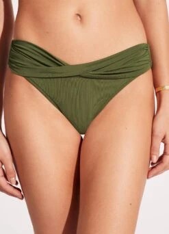 Seafolly Collective Twist Band Hipster - Olive -Bikinis Store 44320 942 Olive 7