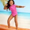 Essential Girls S/S Rash Vest - Pink -Bikinis Store 56552 Pink 1