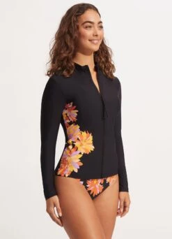 Palm Springs Long Sleeve Sunvest - Black -Bikinis Store 60203 703 Black 5