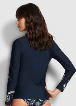 Folklore Long Sleeve Sunvest - True Navy -Bikinis Store 60203 933 True 20Navy 5