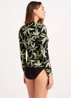 Palm Paradise Long Sleeve Sunvest - Black 10 Palm Paradise Long Sleeve Sunvest - Black -Bikinis Store 60278 028 Black 6
